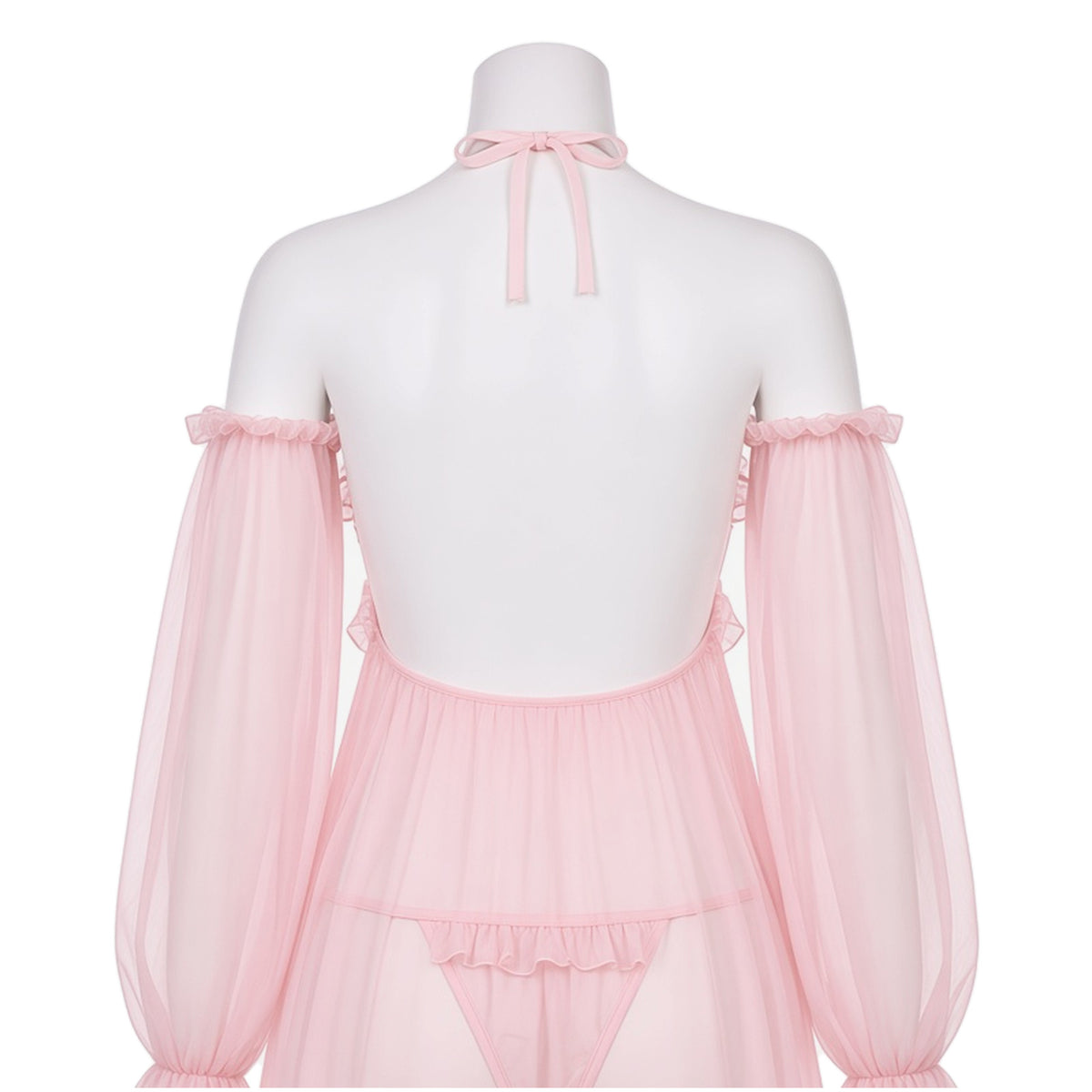 Half Decent Babydoll in sheer blush pink, back view