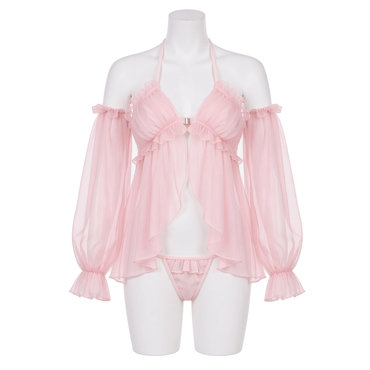 Half Decent Babydoll in sheer blush pink, front view