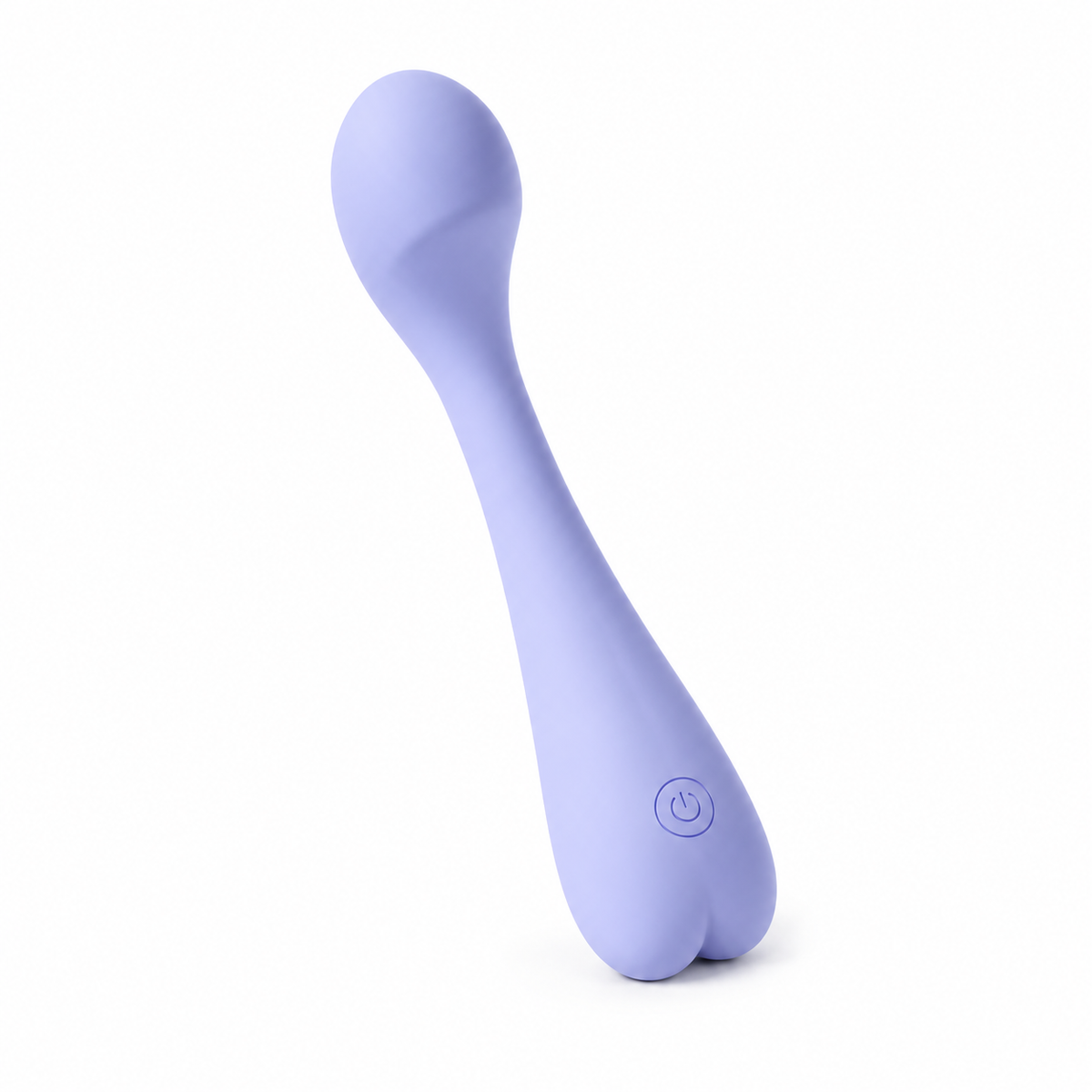 Heartthrob bendable wand vibrator in light purple, angled view of the curved body