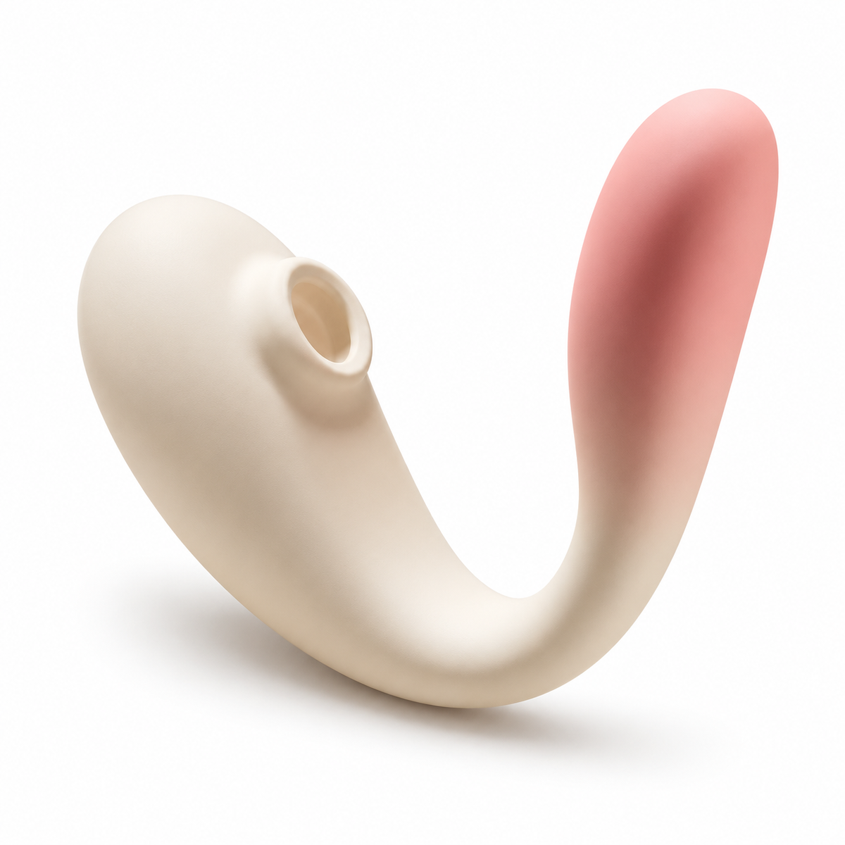Peaches & Cream Suction Vibrator in cream-to-peach gradient silicone, on white