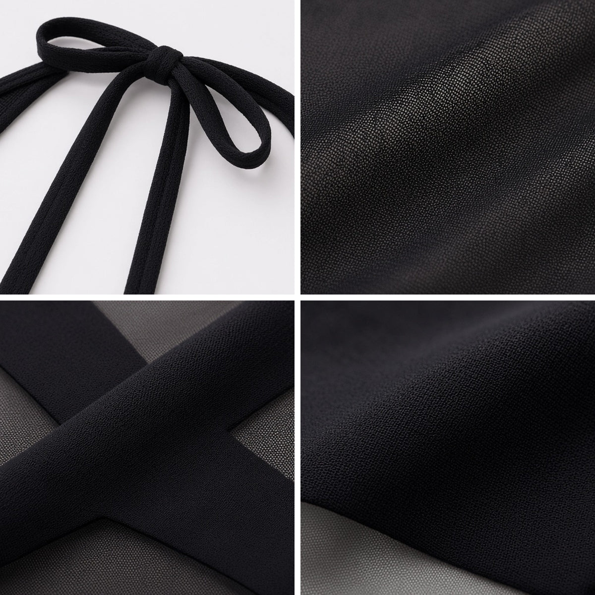 Under Wraps Bodystocking in sheer black, detail view